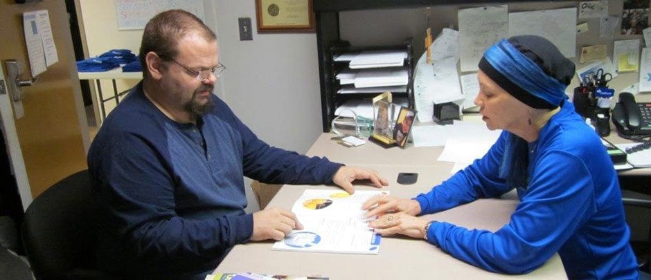 Donor support is giving a hug to a patient in need.